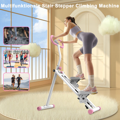 Stepper – Stepapparaat – Traploper – Hometrainer – Fitness Stepper – Verstelbare Weerstand 3 Niveaus – Inklapbaar Met Stalen Frame Tot 120 kg