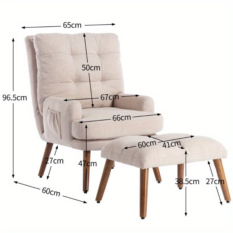Fauteuil – Relaxfauteuil – Lounge Stoel – Verstelbare Stoel – Zitstoel – Met 5-standen Rugleuning – Ergonomisch Metalen Frame – Comfortabel Gewatteerd Zitkussen