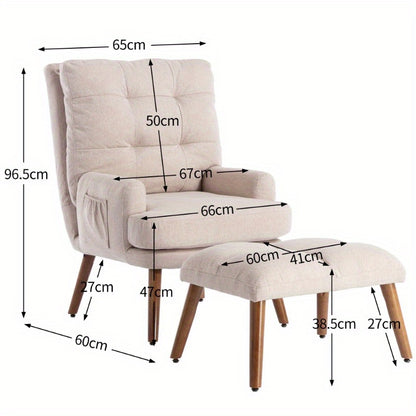 Fauteuil – Relaxfauteuil – Lounge Stoel – Verstelbare Stoel – Zitstoel – Met 5-standen Rugleuning – Ergonomisch Metalen Frame – Comfortabel Gewatteerd Zitkussen