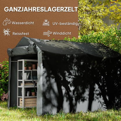 Garagecaravanhoes – Opbergtent – Beschermhoes – Stallingstent – Afdekhoes – Waterdicht – UV-bestendig – 220x157x165 cm – Met Ritsdeur