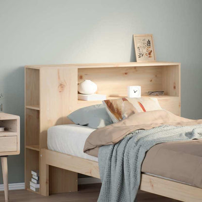 Hoofdeinde – Bedpaneel – Slaaphouten Paneel – Bedombouw – Bedframe Hoofdsteun – Massief Dennehout – Opbergruimte Ingebouwd – 75 cm Hoogte