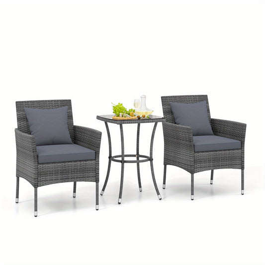 Tuinmeubelen – Loungeset – Balkonset – Tuinset – Buitenset – Weerbestendig PE-rattan – Inclusief Afneembare Kussens