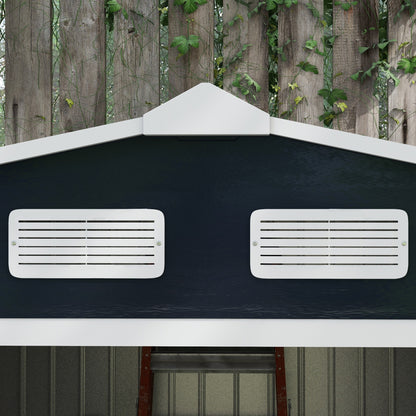 Tuinberging – Tuinhuisje – Tuinschuur – Opbergkast – Berging – Stalen Tuinkast Donkergrijs – 2,77 x 1,95 x 1,92 m – Ventilatie en Schuifdeuren