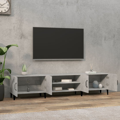 TV Cabinet Concrete Grey 180x31.5x40cm Engineered Wood TV Stand Entertainment Center with Storage, Media Television Table for Living Room Bedroom