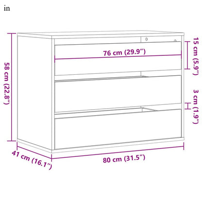 Ladekast – Ladenkast – Kommode – Opbergkast – Dressoir – Massief Eikenhout – 80x41x58 cm – 4 Ruime Laden – Natuurlijke Houtnerf – Duurzaam & Handgemaakt