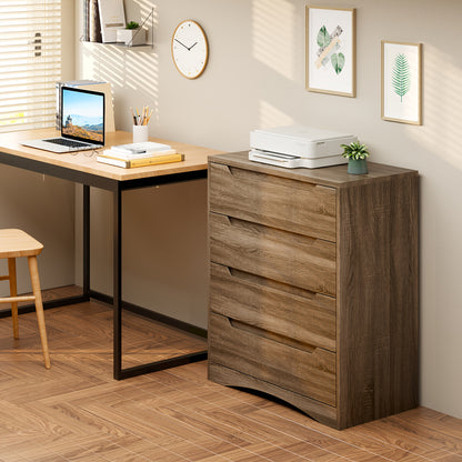 Ladekast – Ladekasten – Ladenkast – Ladenkastje – Opbergkast – Retro Bruin – 4 Laden – Anti-Kantelbeveiliging – Ruime Opbergruimte – Stevige Bouw – Soepel Lopende Rails
