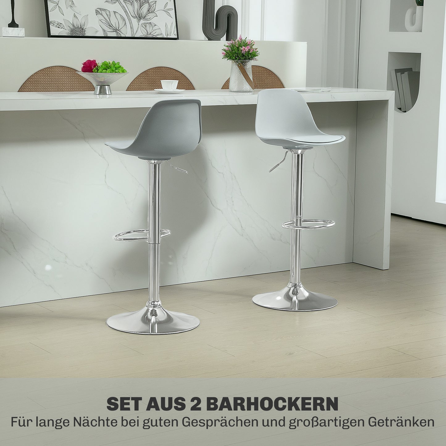 Barkrukken – Barkruk – Barstoelen – Hoge Stoelen – Keukenstoelen – Zwart – In Hoogte Verstelbaar – 360° Draaibaar Met Voetensteun