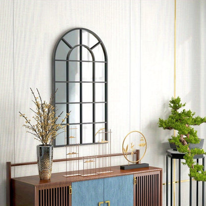 Volledige Lengte Spiegel – Vloerspiegel – Wandspiegel – Staande Spiegel – Badkamerspiegel – Zwart Metalen Frame – 110x62 cm – Duurzaam Kunststof Achterwand