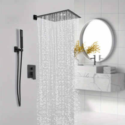Inbouwdouchearmatuur – Inbouwdoucheset – Douchesysteem – Thermostatische Douche – Wandmontage – Met Handdouche – 360° Verstelbare Houder – Hoogwaardig Messing & Roestvrij Staal