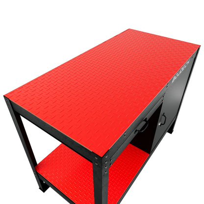 Werkbank – Werktafel – Werkbank Met Lade – Opbergtafel – Stalen Werkbank – 120x60 cm – Zwart Gepoedercoat Staal