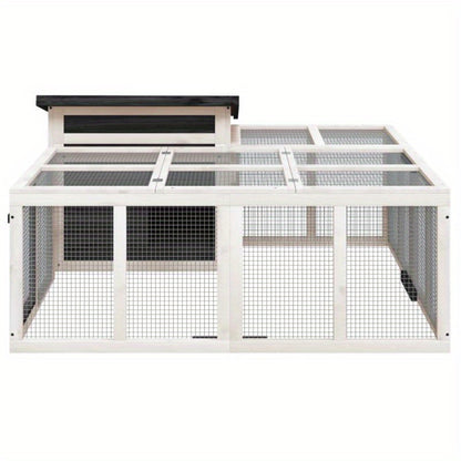 Konijnenhok – Konijnenkooi – Knaagdierenhok – Dierenverblijf – Buitenhok – Massief Grenenhout – 144x123x67,5 cm – Duurzaam en Weerbestendig