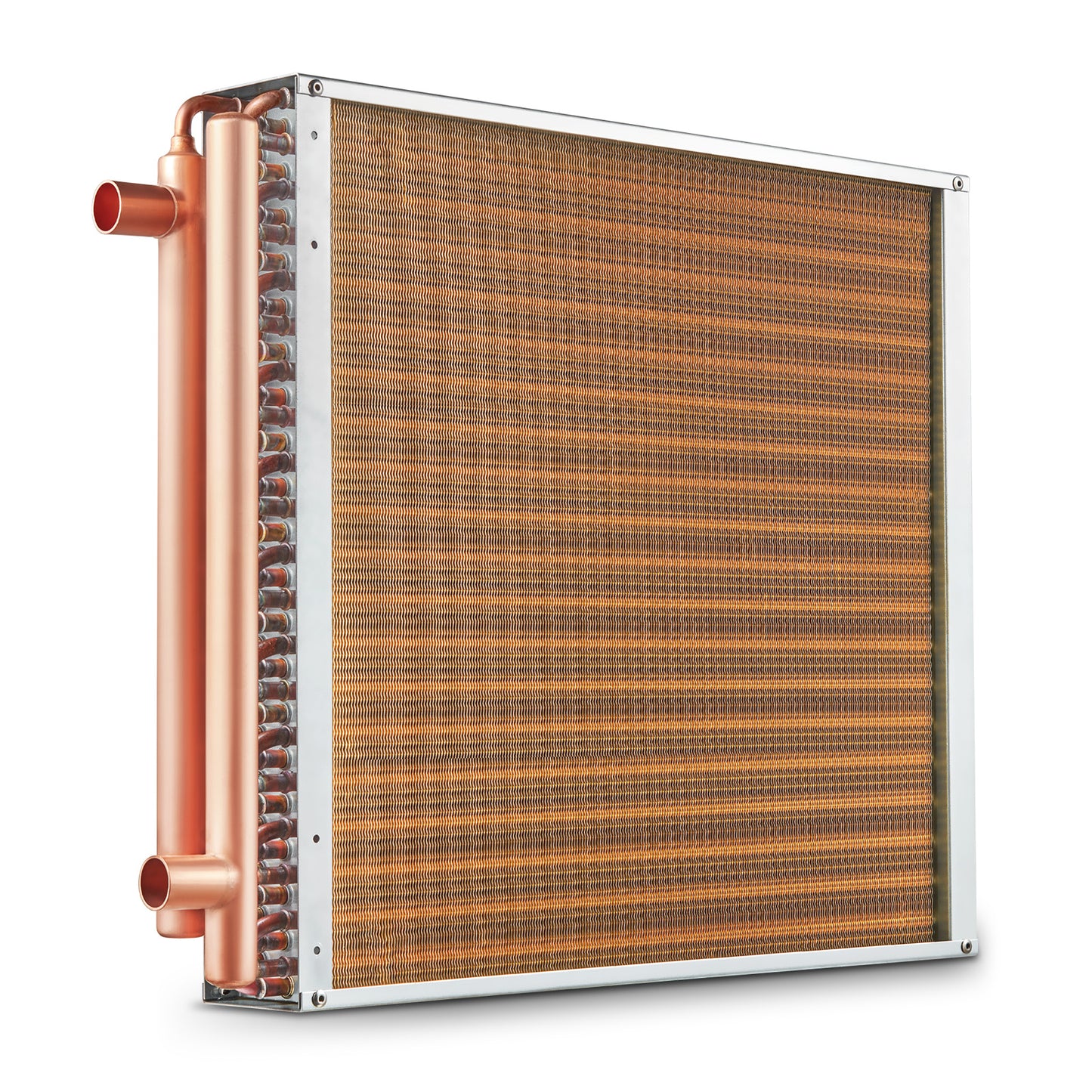 Warmtewisselaar – Warmteoverdrager – Warmtewisselaar water-lucht – HVAC warmtewisselaar – Koper-aluminium warmtewisselaar – 20"x20" formaat – Duurzaam koperen soldeerwerk – Corrosiebestendige epoxy vinnen