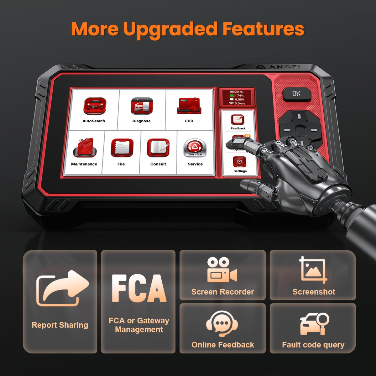 OBD2 Scanner – Autodiagnose Tool – Foutcode Lezer – Auto Diagnoseapparaat – Diagnose Scanner Full System – 7+ Resetfuncties – 15,75 cm Touchscreen