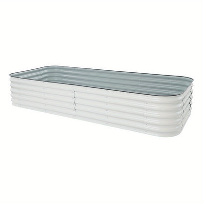 Verhoogde Plantenbak – Tuinbak – Bloembak – Moestuinbak – Plantenbak – Duurzaam Staal – 90x45x45 cm – Wit – Roestbestendig – Gemakkelijk Montagesysteem