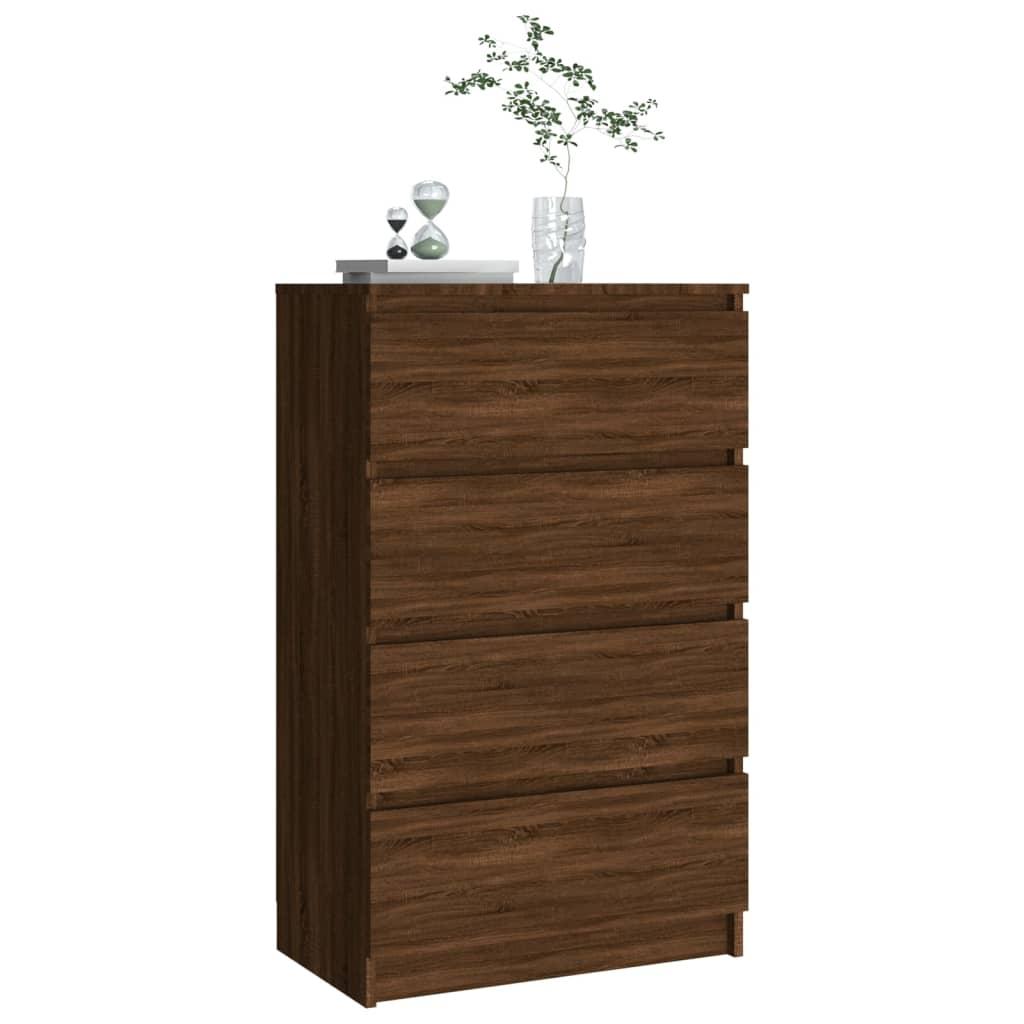 Dressoir – Sideboard – Kast – Ladekast – Opbergkast – Bruin Eikenlook – Hardhout – Compact 60x35x98,5 cm