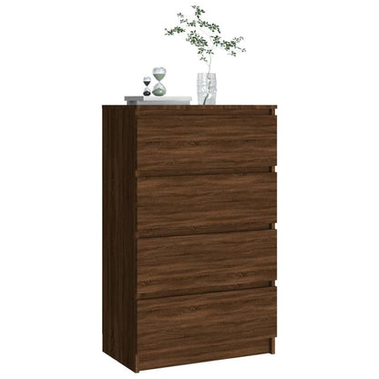 Dressoir – Sideboard – Kast – Ladekast – Opbergkast – Bruin Eikenlook – Hardhout – Compact 60x35x98,5 cm