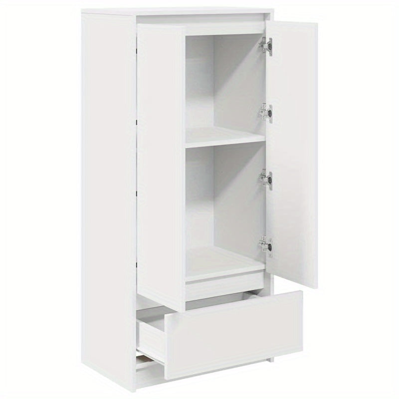 Opbergkast – Opbergmeubel – Kast – Ladekast – Bergkast – Wit – Hoogwaardig Hout – Compact Formaat 55,5x34x119,5 cm
