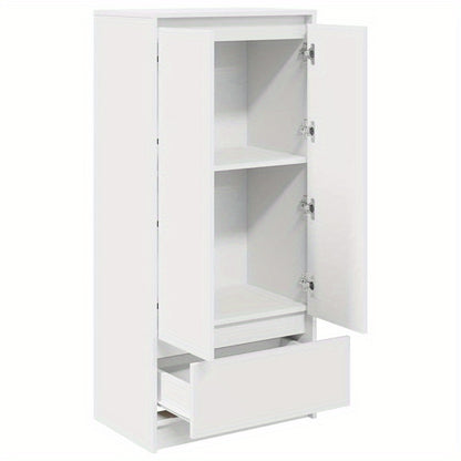 Opbergkast – Opbergmeubel – Kast – Ladekast – Bergkast – Wit – Hoogwaardig Hout – Compact Formaat 55,5x34x119,5 cm