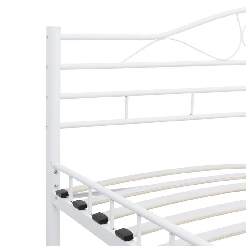 Giroletto Bianco in Metallo 140x200cm - Contemporary White Metal Bed Frame with Elegant Curved Design, Sturdy Metal Frame & Easy Assembly for Bedroom Furniture, Bed Accessories, Modern Bedroom Decor, Minimalist Bed Design, Sl