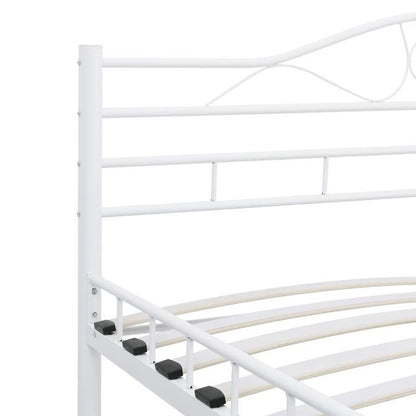 Giroletto Bianco in Metallo 140x200cm - Contemporary White Metal Bed Frame with Elegant Curved Design, Sturdy Metal Frame & Easy Assembly for Bedroom Furniture, Bed Accessories, Modern Bedroom Decor, Minimalist Bed Design, Sl