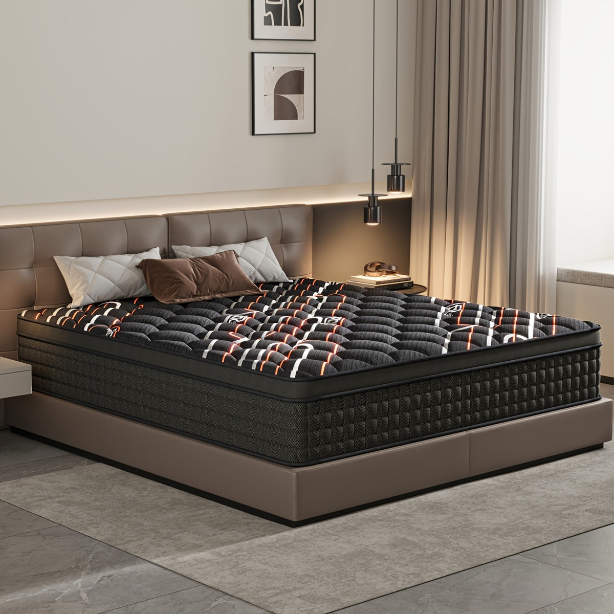 Veermatras – Pocketveringmatras – Traagschuimmatras – 7-Zones Matras – Verstelbaar Matras – 90x200x25 cm – Versterkte Pocketvering – Brandwerend & Allergievriendelijk