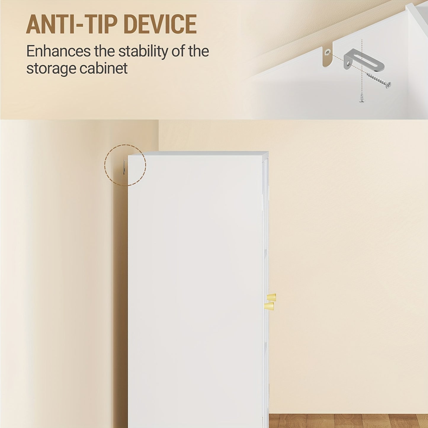 Badkamerkast – Badkamermeubel – Keukenkast – Opbergkast – Dressoir – 2 Deuren – Verstelbare Planken – 30x100x81,5 cm – Wit – Minimalistisch Design