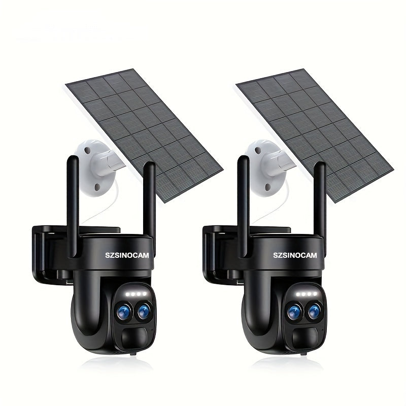 2K Veiligheidscamera Set – Bewakingscamera – Draadloze Beveiligingscamera – Buiten Camera – PTZ Camera – Zonnepaneel – Kleurennachtzicht – Tweeweg Audio