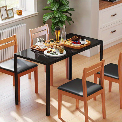 Eettafel – Keukentafel – Uitklapbare Tafel – Verstelbare Tafel – Kleine Eettafel – Modern Design – 120x60x75 cm – Hardhout & Zwart – Multifunctioneel en Ruimtebesparend