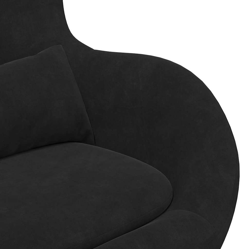 Fauteuil – Draaifauteuil – Lounge Stoel – Relaxstoel – Zwarte Stoel Zonder Voetenbank – Zacht Duurzaam Textiel – Draaibaar Ontwerp