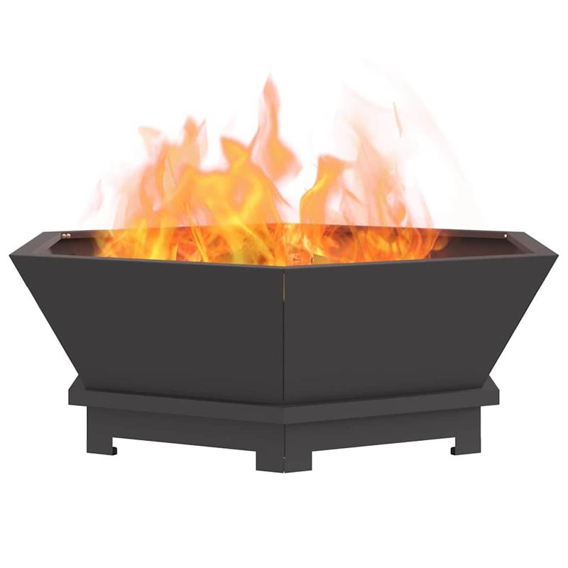 Outdoor Fire Pit - Heavy-Duty Metal Construction, Modern Rectangular Design with Ignition System, Large 75x75x28cm Heater for Patio, Garden, Backyard - All-Weather Indoor/Outdoor use - Perfect for Gatherings, Evenings & Winte