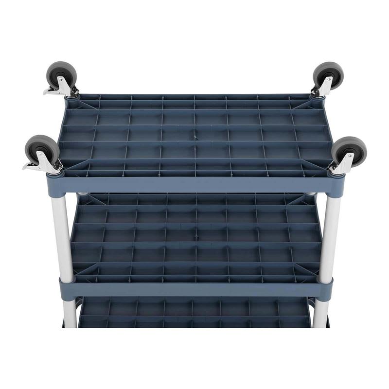 Waiter Service Cart with 3 Plastic Shelves, 84 x 49 cm, Up to 150 kg Capacity