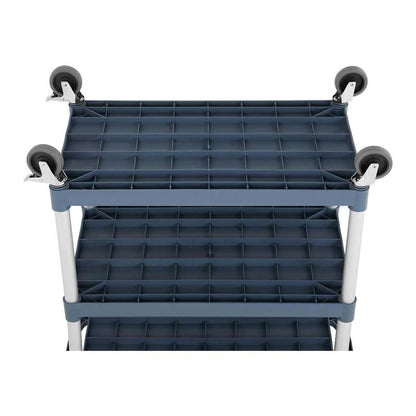 Waiter Service Cart with 3 Plastic Shelves, 84 x 49 cm, Up to 150 kg Capacity
