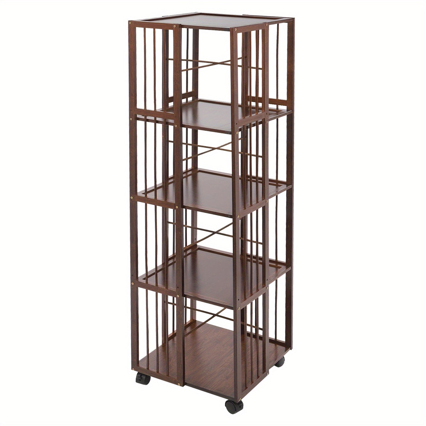 Rotating Bookshelf, 5-Tierd Mobile Bookshelf, Bookshelf with Open Design Shelving, Rotating Shelf, Spacesaving Furniture, Open Shelf, Minimalist Storage, Smooth Rotation, Easy Assembly, Adjustable Shelving, Swivel Bookshelf,