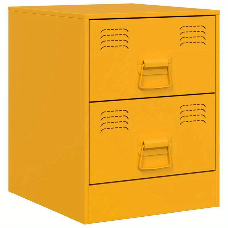 Nightstands 2pcs 34.5X39X44 Cm Steel Yellow