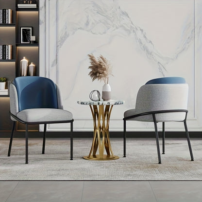 Eetstoel – Eetkamerstoel – Kuipstoel – Stoel – Kinderstoel – Modern Design – Gemakkelijk Schoon Te Maken – Stevige Zwarte Poten – Grijs Met Gouden Accenten