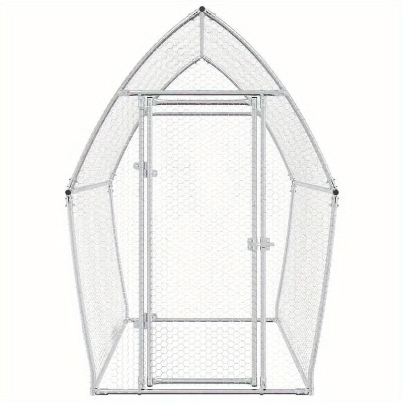 Stainless Steel Small Animal Cage for Puppies & Cats - 200x105x182cm Durable Outdoor Pet Habitat with Ventilation Mesh, Secure Latches & Weather-Resistant Design
