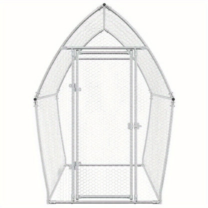 Stainless Steel Small Animal Cage for Puppies & Cats - 200x105x182cm Durable Outdoor Pet Habitat with Ventilation Mesh, Secure Latches & Weather-Resistant Design