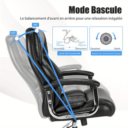 Bureaustoel – Office Chair – Ergonomische Stoel – Bureaustoelen – Computerstoel – Verstelbare Hoogte & Rugleuning – Zware Metalen Basis tot 181 kg