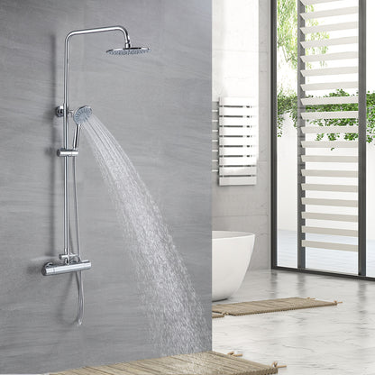 Thermostatisch Douche Systeem – Regendouche – Handdouche – Douchekraan – Douche Set – Chroom – 9 Inch Regendouche – Thermostaat Bij Constante Temperatuur
