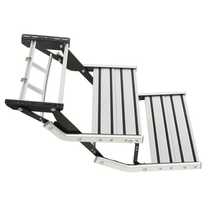 Campingtrap – Instapladder – Caravantrede – Campertrap – Opvouwbare Reissteiger – Aluminium Legering – Draagvermogen 200 kg