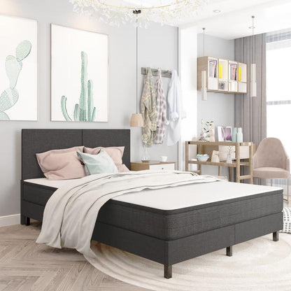 Boxspringbedframe – Boxspringbed – Bedframe – Slaapkamerbed – Bedonderstel – Modern Grijs – Queen Size 160x200 cm – Laag Profiel – Eenvoudig Monteren