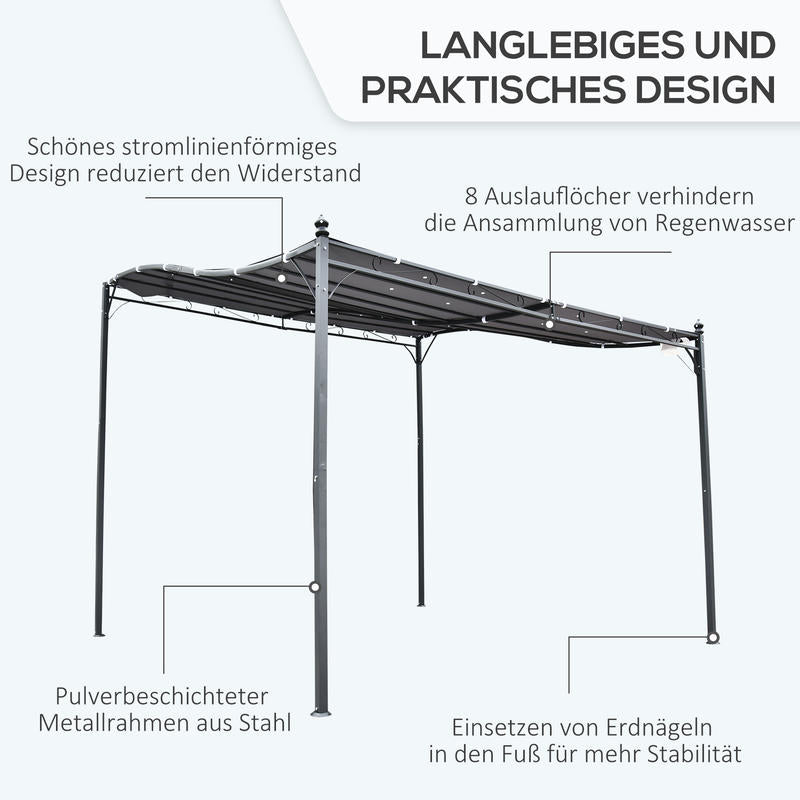 Pergola Garden Pavilion Pavilion Canopy Tent Metal Grey 297x297cm