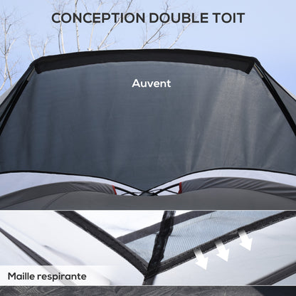 2-3 Persoons Tent – Kampeertent – Vouwtent – Outdoor Tent – Vissertent – Ruim & Lichtgewicht – Ventilerende Ramen – Grijs