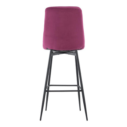 Velvet Fauteuils – Fluwelen Stoelen – Relaxfauteuils – Zithoeken – Loungestoelen – Set Van 2 – Zwarte Houten Structuur – Comfortabele Rugleuning Met Voetensteun – Bordeaux
