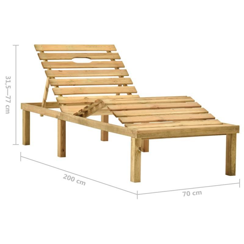 Zonne-Lounger – Ligstoel – Ligbed - Tuinstoel – Balkonstoel – Strandstoel – Geïmpregneerd Houten Frame – Ergonomisch Design