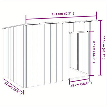 Hondenhok – Hondenhuis – Hondenbench – Buitenhok – Hondenmand – Antraciet Staal – Weerbestendig Dak – Ruim 153x91x110 cm