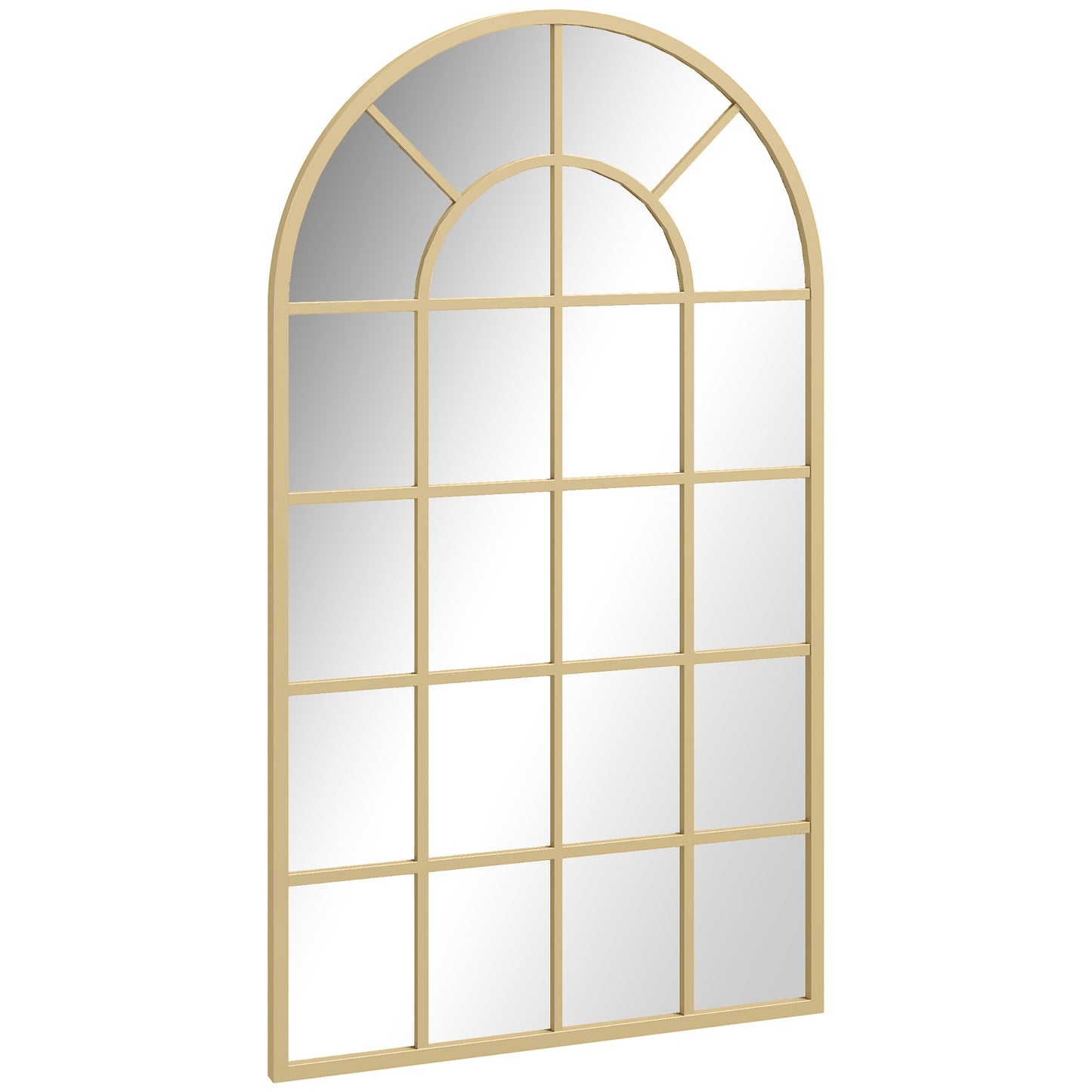 Wandspiegel – Raamspiegel – Halspiegel – Decoratieve Spiegel – Goudkleurige Spiegel – Metaal Frame – 110x65 cm – Veilig Meerlaags Glas