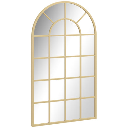 Wandspiegel – Raamspiegel – Halspiegel – Decoratieve Spiegel – Goudkleurige Spiegel – Metaal Frame – 110x65 cm – Veilig Meerlaags Glas