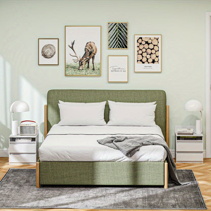 Nachtkastje – Bedkastje – Bijzettafeltje – Slaapkamerkastje – Wit – 2-delige Set – 2 Lades + Open Vak – Melamine Coating & Compact Design 40x32x50 cm
