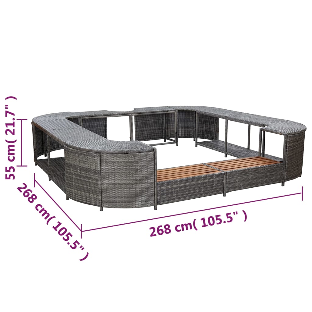 Spabadhoes – Spa Omkasting – Jacuzzi Bescherming – Wellness Omhulsel – Spa Afdekking – Weerbestendig Material – Moderne Grijze Kleur